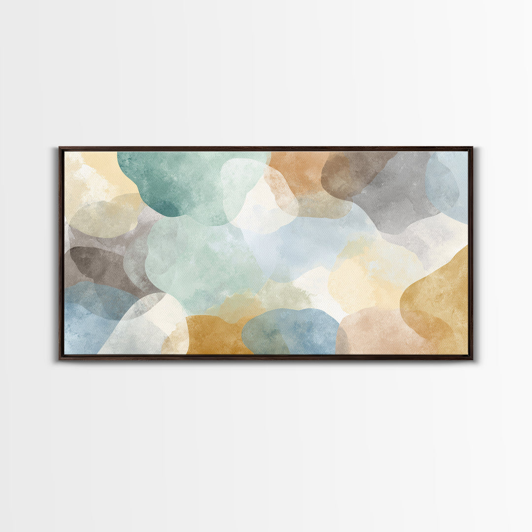 Pastel Rainbow Shapes for Pediatric Spaces Canvas Print, Waiting Room Art, Room Decor, Waiting Room Decor, Abstract Art, Calm, WRA-2x1-62