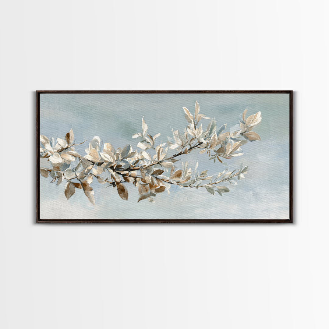 Neutral Botanical Branch Canvas Print, Waiting Room Art, Dog Wall Art, Waiting Room Decor, Fine Art, Calm, Boho Decor, WRA-2x1-71