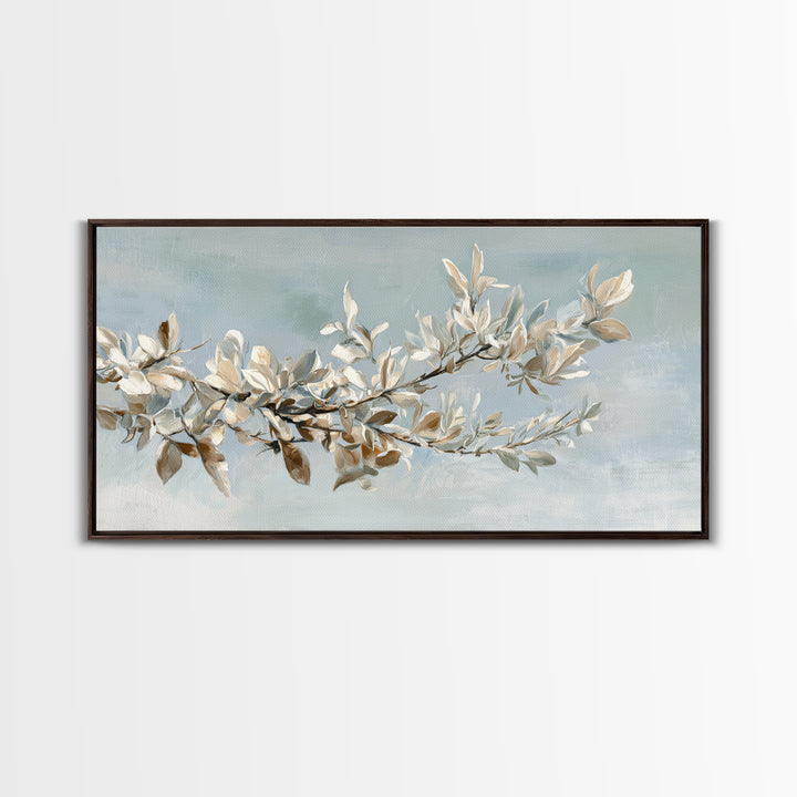 Neutral Botanical Branch Canvas Print, Waiting Room Art, Dog Wall Art, Waiting Room Decor, Fine Art, Calm, Boho Decor, WRA-2x1-71
