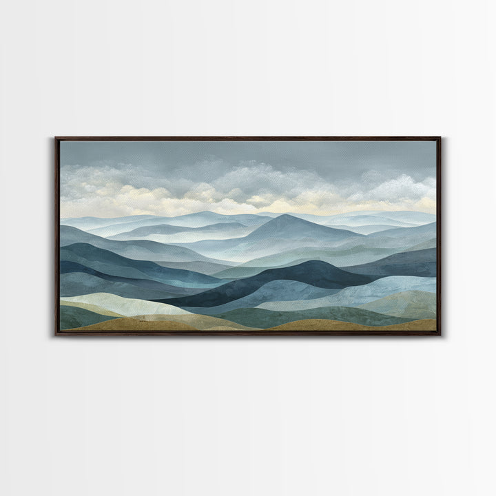 Simple Mountain Layers Canvas Print, Waiting Room Art, Wall Art, Waiting Room Decor, Fine Art, Calm, Floral Wall Art, WRA-2x1-82