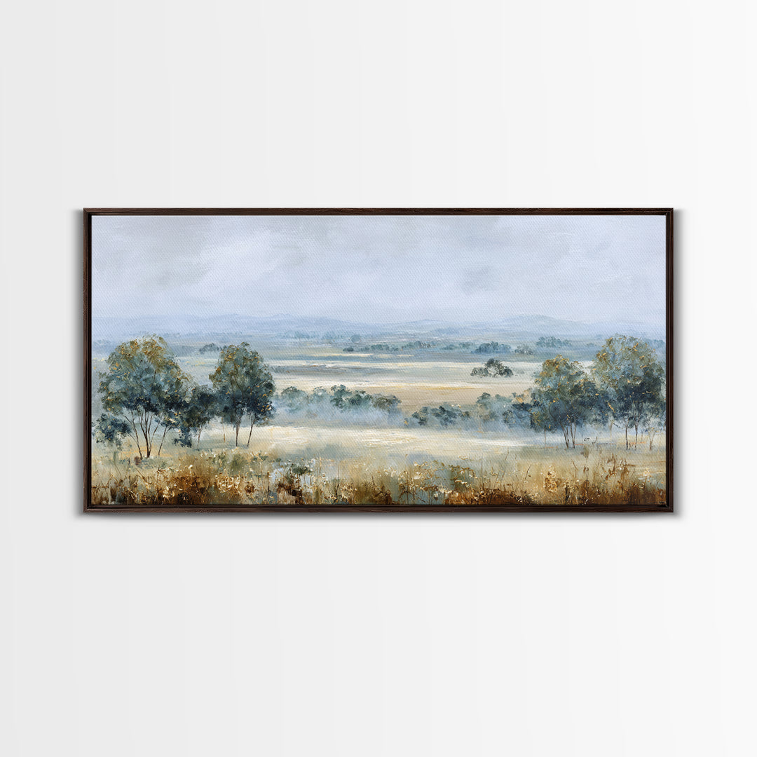 Open Field with Distant Tree Framed Canvas Print, Waiting Room Art, Abstract Art, Waiting Room Decor, Fine Art, Calm, WRA-2x1-91