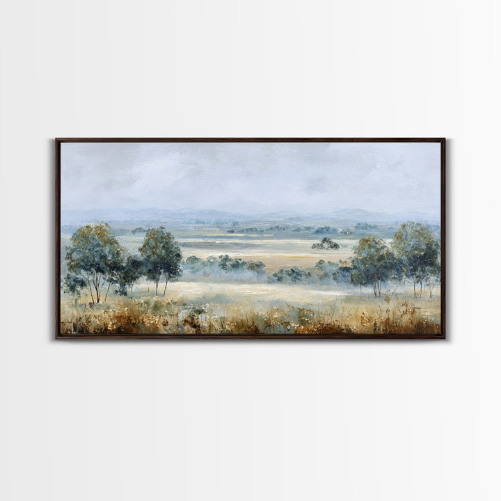 Open Field with Distant Tree Framed Canvas Print, Waiting Room Art, Abstract Art, Waiting Room Decor, Fine Art, Calm, WRA-2x1-91