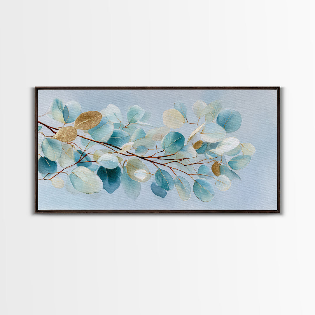 Neutral Botanical Branch Framed Canvas Print, Waiting Room Art, Fine Art, Waiting Room Decor, Oil Painting, Calm, WRA-2x1-95