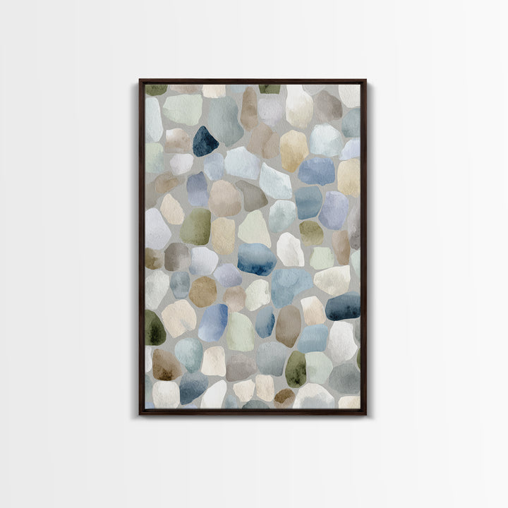 Pastel Rainbow Shapes for Pediatric Spaces Framed Canvas Print, Waiting Room Art, Boho Decor, Waiting Room Decor, Calm, WRA-2x3-2