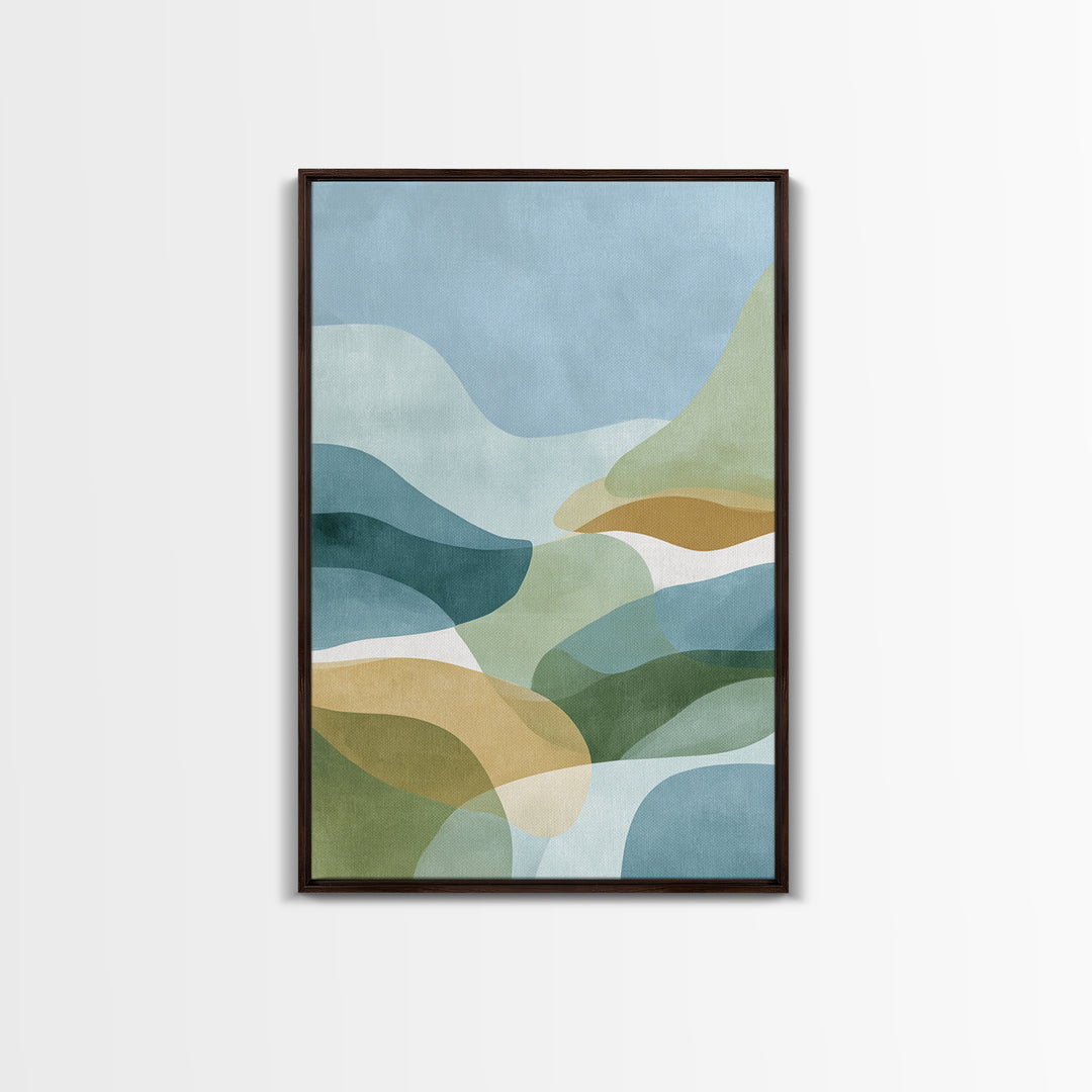 Pastel Rainbow Shapes for Pediatric Spaces Framed Canvas Print, Waiting Room Art, Boho Decor, Waiting Room Decor, Calm, WRA-2x3-26