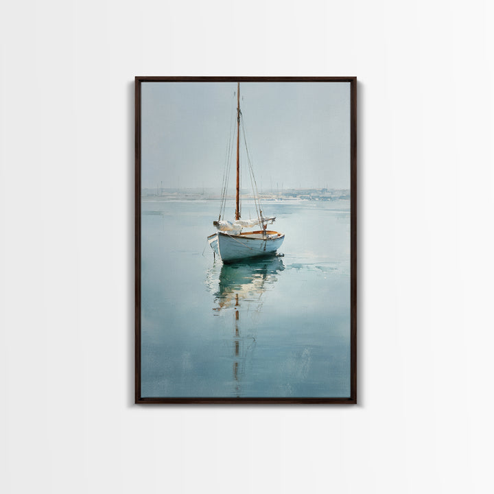Quiet Sailboat on Calm Water Canvas Print, Waiting Room Art, Fine Art Print, Waiting Room Decor, Watercolor Art, Calm, WRA-2x3-27