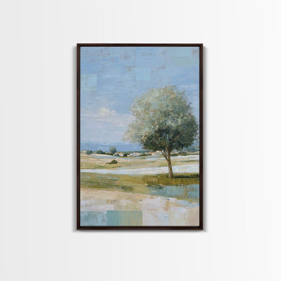 Open Field with Distant Tree Canvas Print, Waiting Room Art, Statement Artwork, Waiting Room Decor, Fine Art, Calm, Wall Decor, WRA-2x3-31