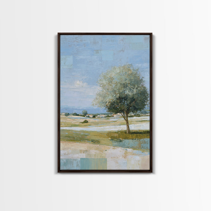 Open Field with Distant Tree Canvas Print, Waiting Room Art, Statement Artwork, Waiting Room Decor, Fine Art, Calm, Wall Decor, WRA-2x3-31
