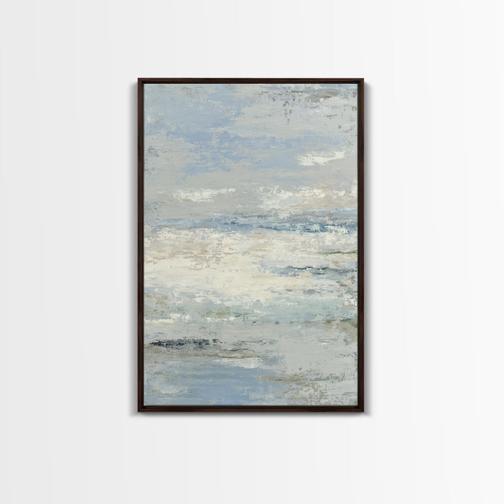 Soft Abstract Waves Framed Canvas Print, Waiting Room Art, Waiting Room Decor, Abstract Art, Calm, Floral Wall Art, WRA-2x3-34