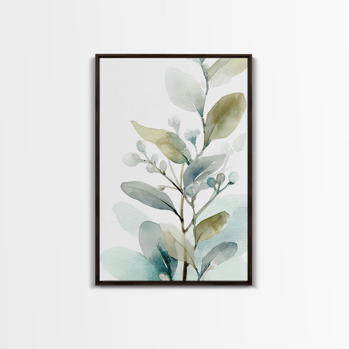 Neutral Botanical Branch Canvas Print, Waiting Room Art, Waiting Room Decor, Watercolor Art, Calm, Office Wall Art, WRA-2x3-35