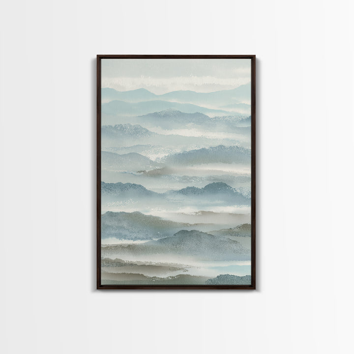Simple Mountain Layers Framed Canvas Print, Waiting Room Art, Textured Painting, Waiting Room Decor, Calm, Printable Art, WRA-2x3-46