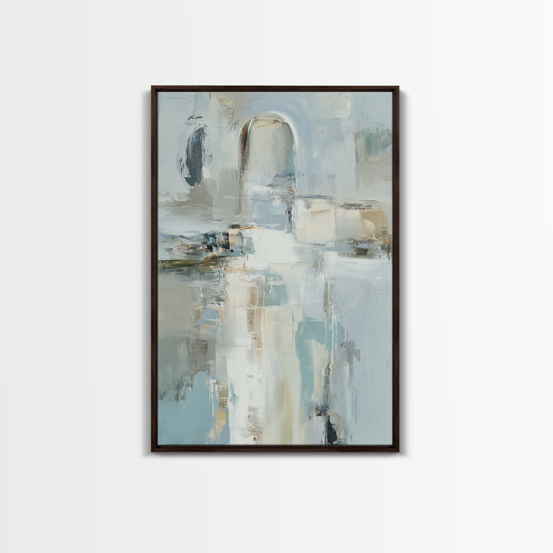 Modern Neutral Arch Abstraction Framed Canvas Print, Waiting Room Art, Abstract Art, Waiting Room Decor, Calm, Landscape, WRA-2x3-53