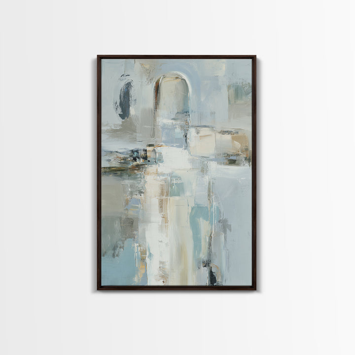 Modern Neutral Arch Abstraction Framed Canvas Print, Waiting Room Art, Abstract Art, Waiting Room Decor, Calm, Landscape, WRA-2x3-53