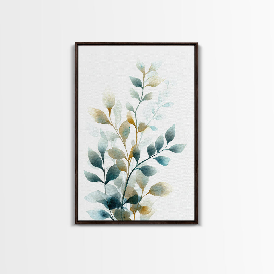 Neutral Botanical Branch Framed Canvas Print, Waiting Room Art, Bauhaus Print, Waiting Room Decor, Calm, Dental Office Decor, WRA-2x3-83