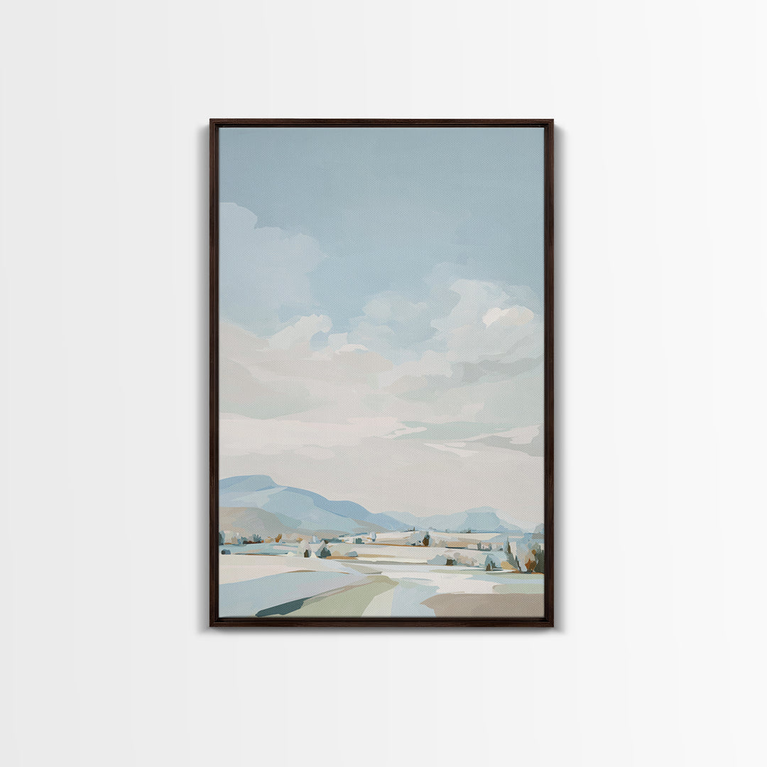 Calming Landscape with Open Sky and Gentle Canvas Print, Waiting Room Art, Art, Waiting Room Decor, Calm, Bauhaus Print, WRA-2x3-9