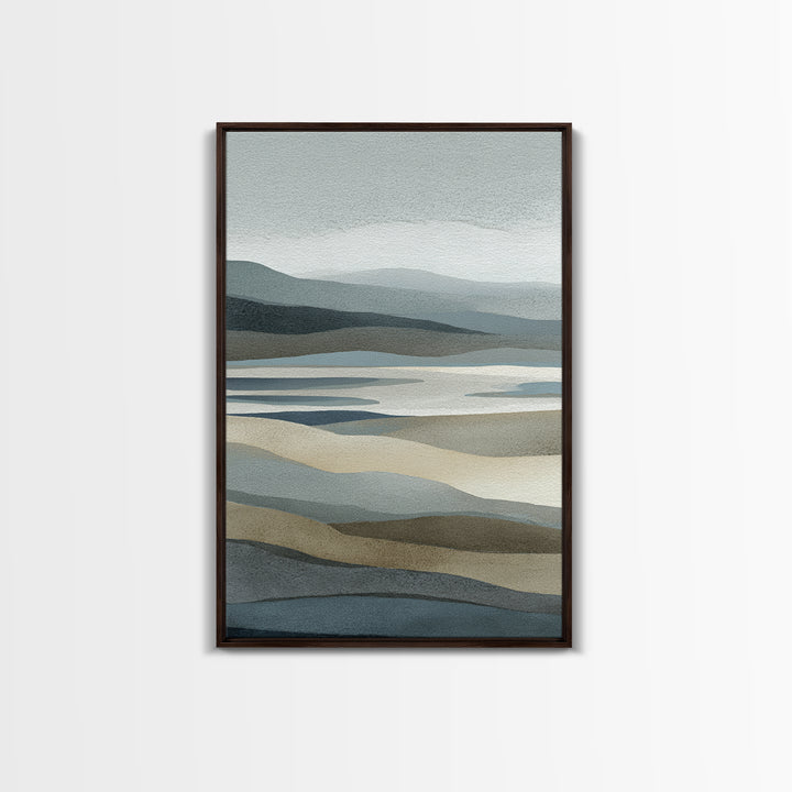 Simple Mountain Layers Framed Canvas Print, Waiting Room Art, Bedroom Decor, Waiting Room Decor, Fine Art, Calm, Abstract, WRA-2x3-94