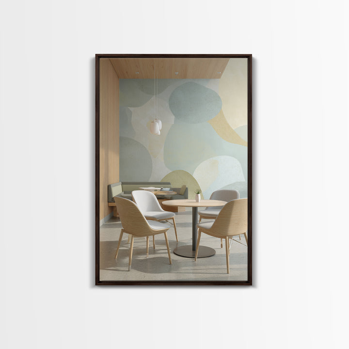 Pastel Rainbow Shapes for Pediatric Spaces Framed Canvas Print, Waiting Room Art, Waiting Room Decor, Abstract Art, Calm, WRA-2x3-98
