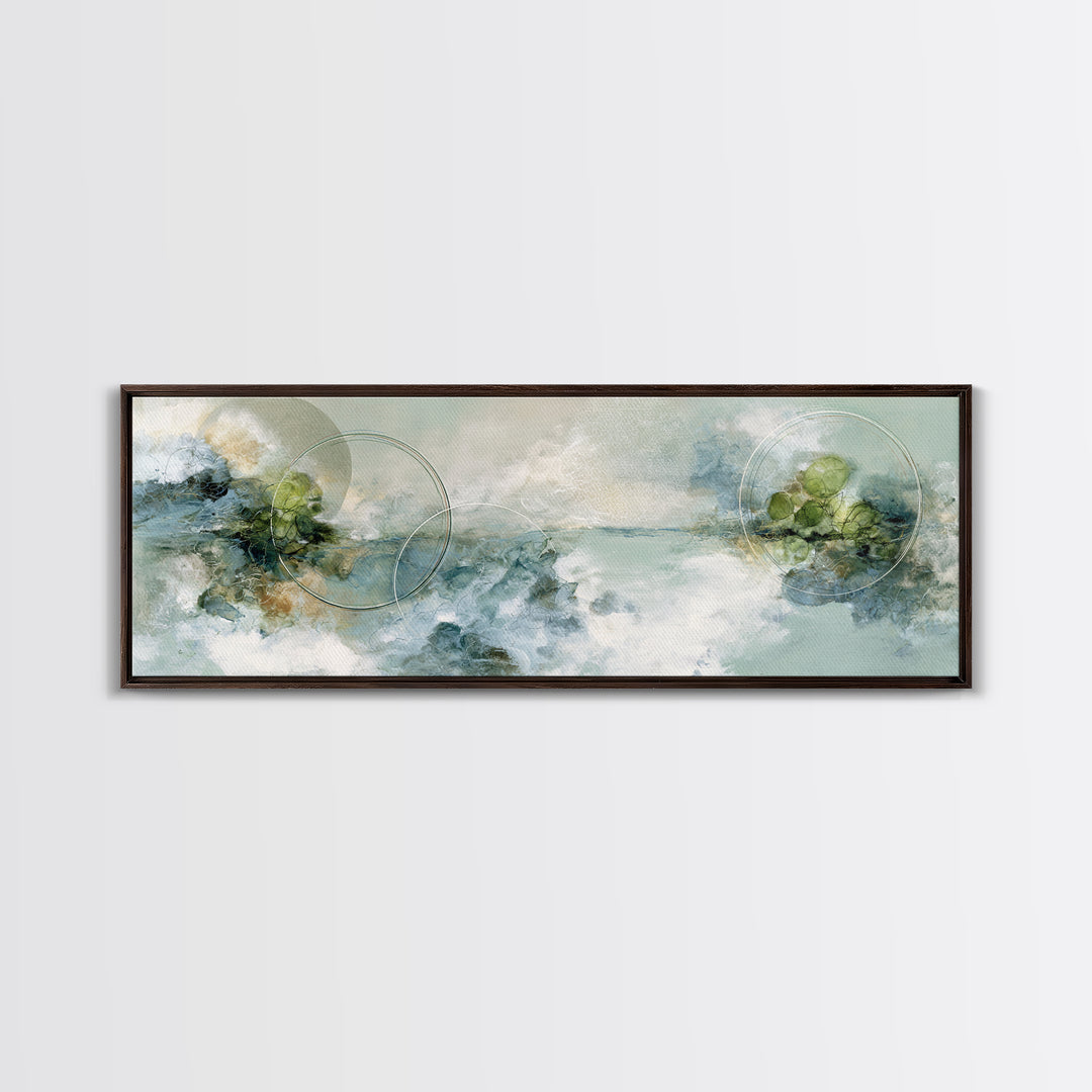 Abstract Circles Suggesting Calm Movement Framed Canvas Print, Waiting Room Art, Office Decor, Waiting Room Decor, Abstract Art, WRA-3x1-2