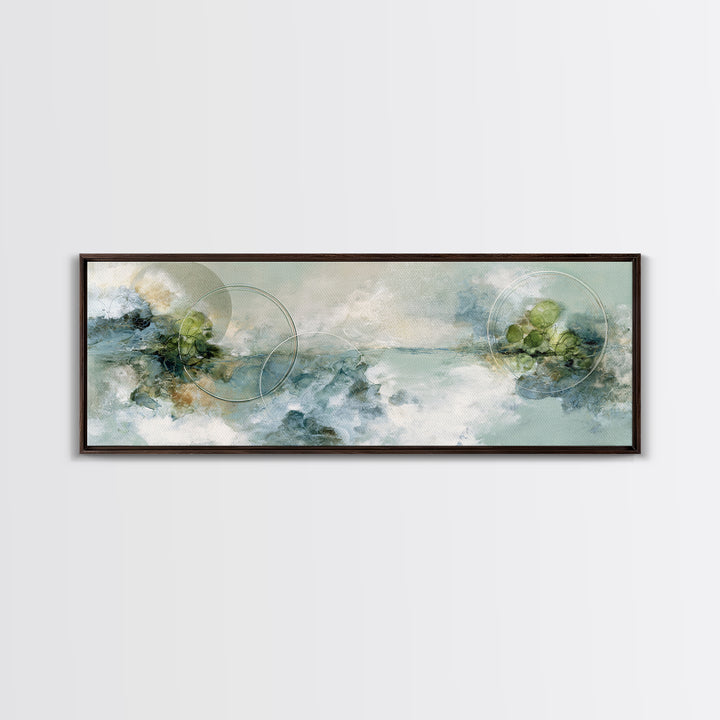 Abstract Circles Suggesting Calm Movement Framed Canvas Print, Waiting Room Art, Office Decor, Waiting Room Decor, Abstract Art, WRA-3x1-2