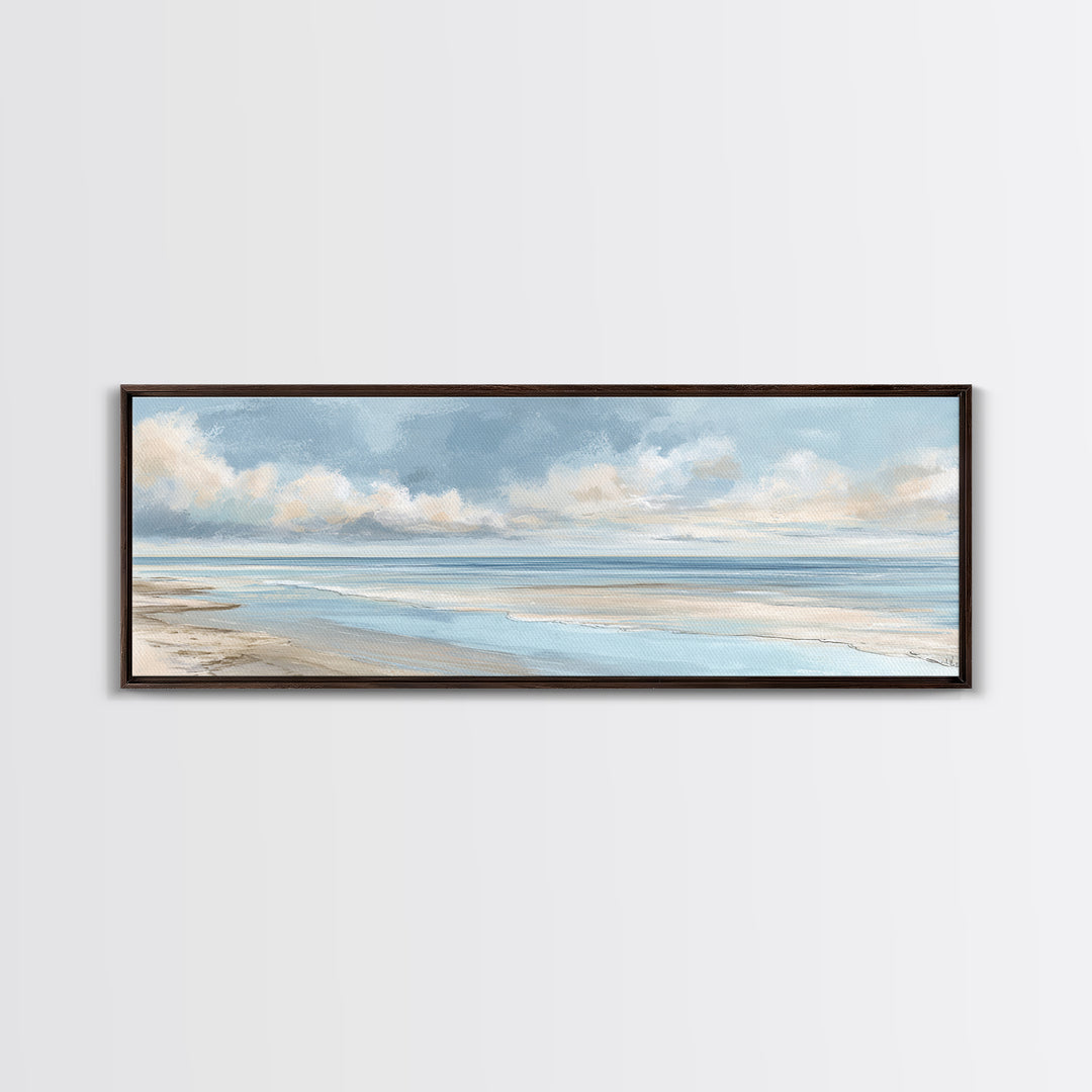 Coastal Horizon with Pale Sand and Water Canvas Print, Waiting Room Art, Landscape, Waiting Room Decor, Fine Art, Calm, WRA-3x1-25