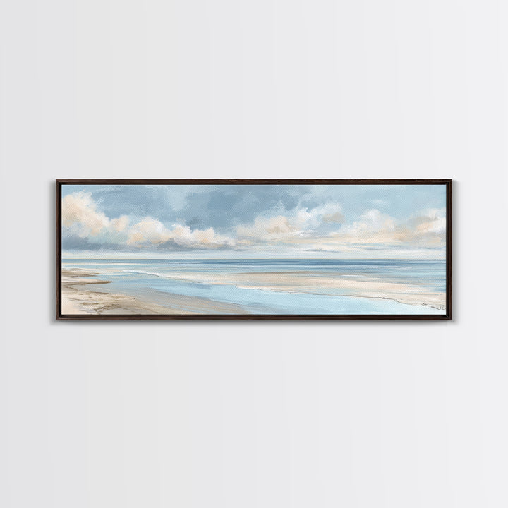 Coastal Horizon with Pale Sand and Water Canvas Print, Waiting Room Art, Landscape, Waiting Room Decor, Fine Art, Calm, WRA-3x1-25
