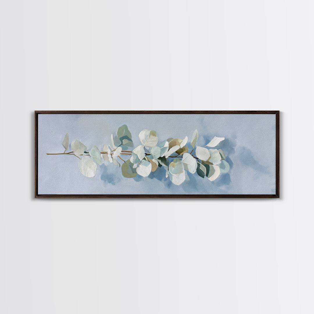 Clean Eucalyptus Leaf Study Canvas Print, Waiting Room Art, Minimalist Wall Art, Waiting Room Decor, Oil Painting, Calm, WRA-3x1-33