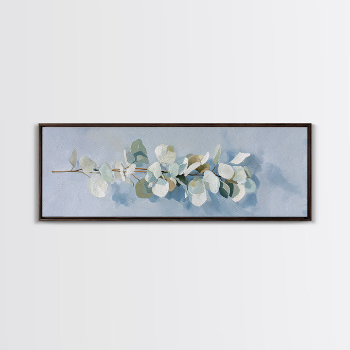 Clean Eucalyptus Leaf Study Canvas Print, Waiting Room Art, Minimalist Wall Art, Waiting Room Decor, Oil Painting, Calm, WRA-3x1-33