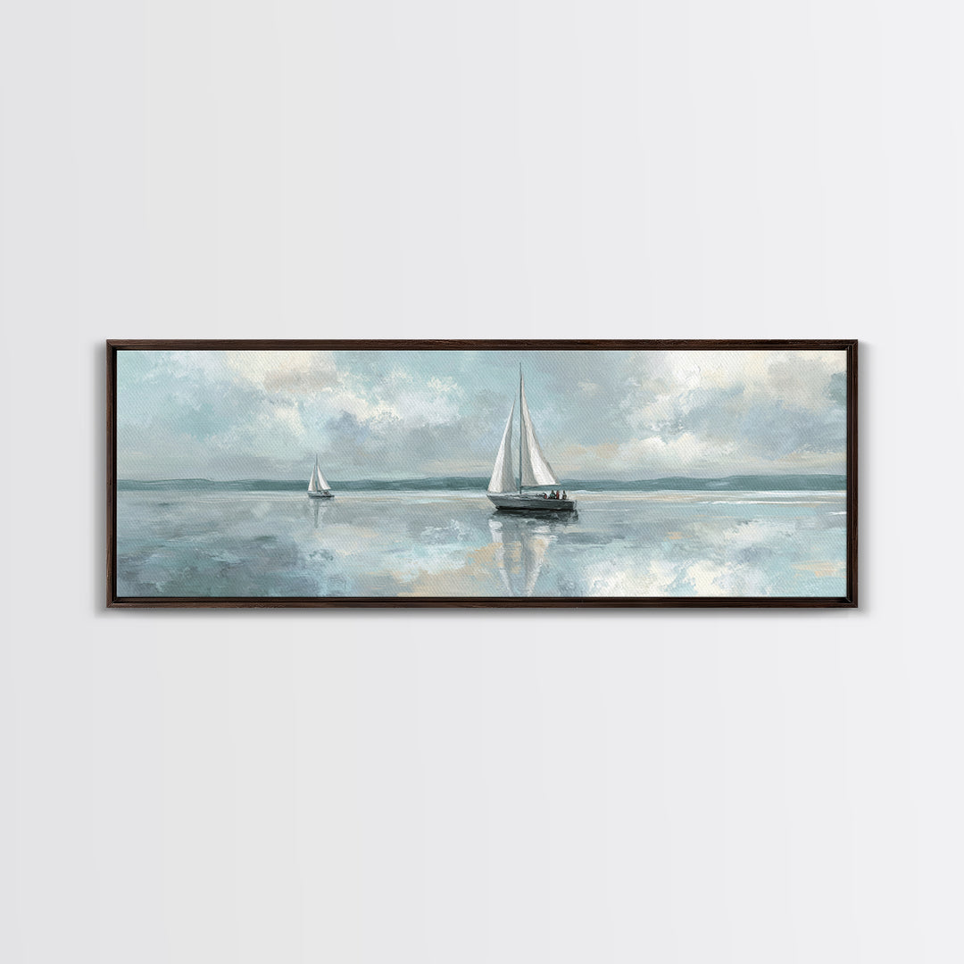 Quiet Sailboat on Calm Water Canvas Print, Waiting Room Art, Art Print, Waiting Room Decor, Fine Art, Calm, Abstract Art, WRA-3x1-35