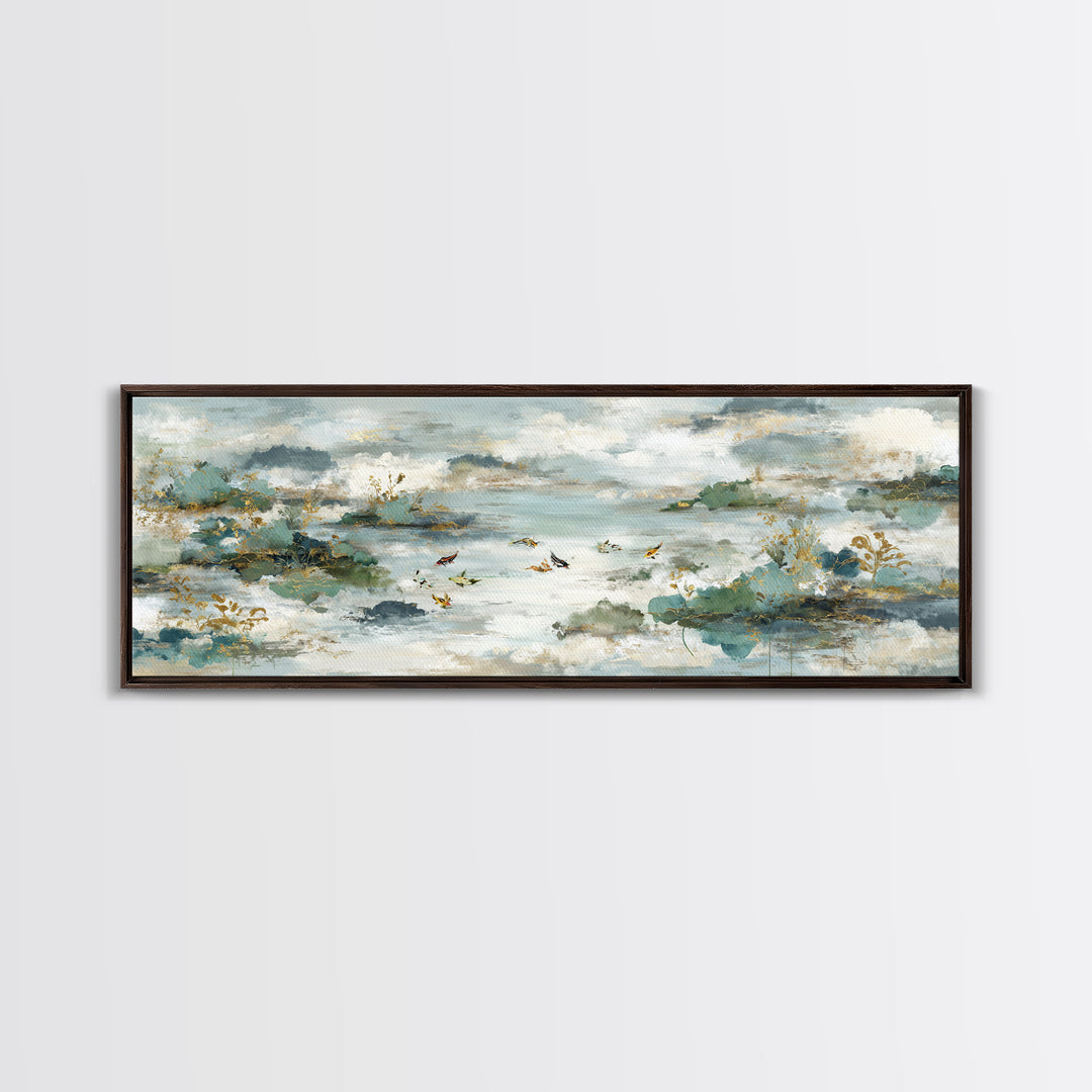 Gentle Koi Fish Canvas Print, Waiting Room Art, Bedroom Decor, Waiting Room Decor, Fine Art, Calm, Abstract, Digital Art Print, WRA-3x1-38