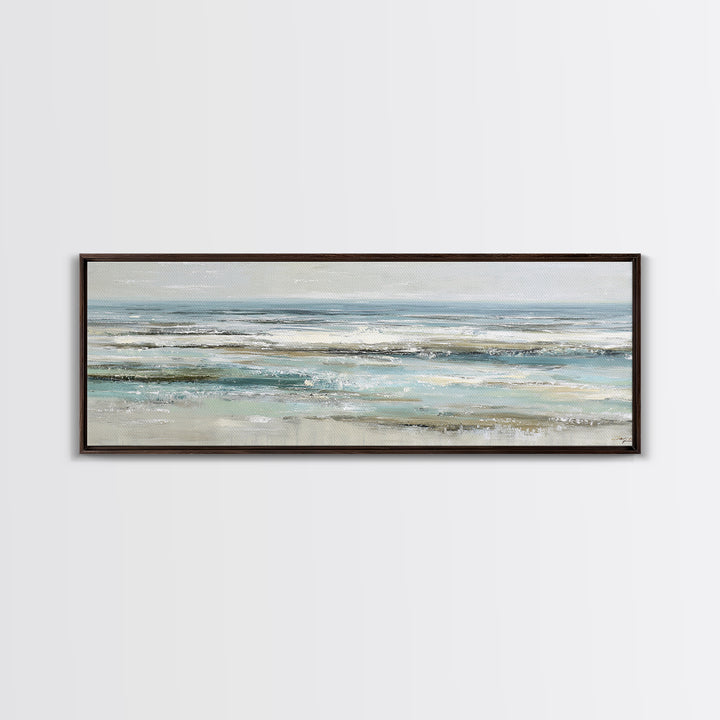 Coastal Horizon with Pale Sand and Water Canvas Print, Waiting Room Art, Landscape, Waiting Room Decor, Fine Art, Calm, WRA-3x1-49