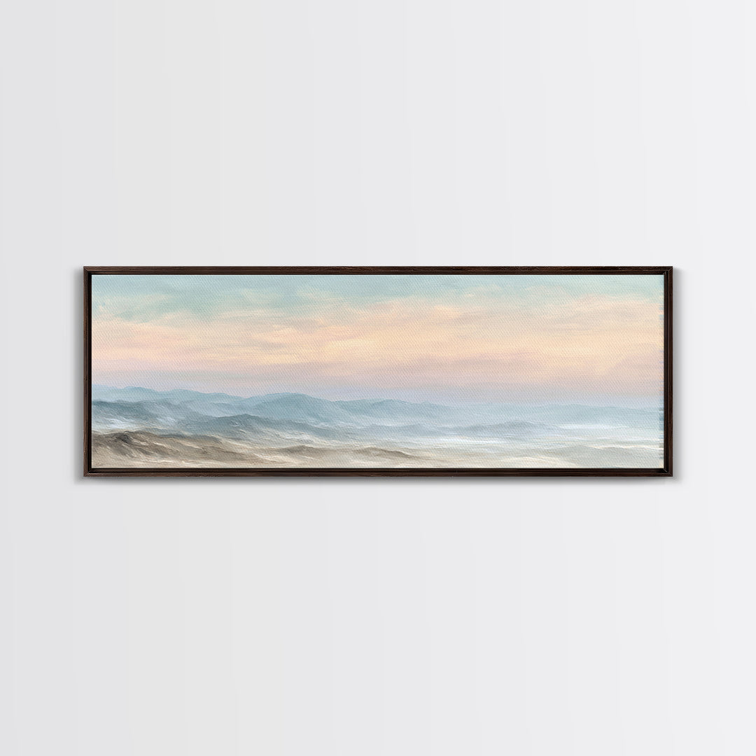Warm Desert Sunrise Framed Canvas Print, Waiting Room Art, Printable Art, Waiting Room Decor, Watercolor Art, Calm, WRA-3x1-5