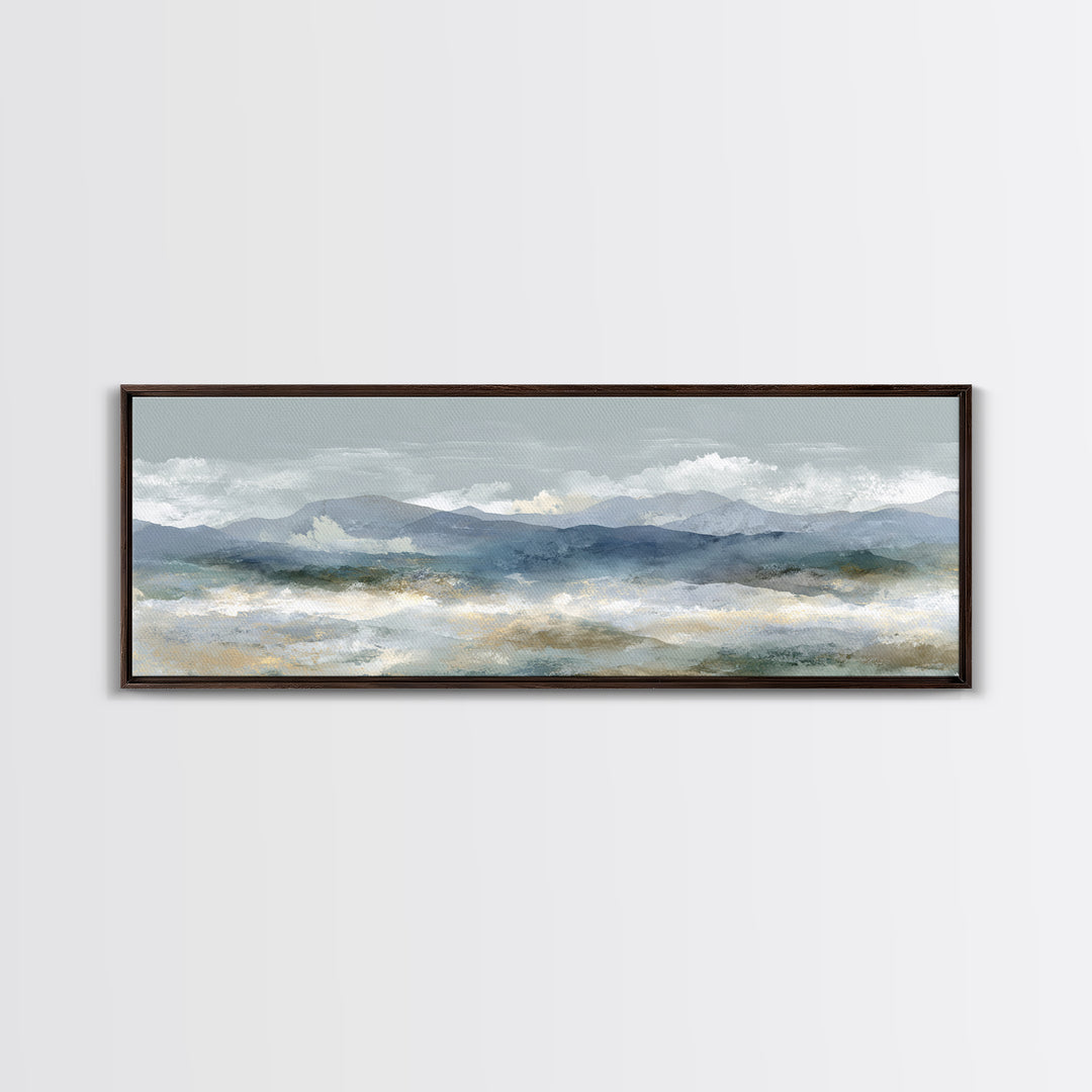 Simple Mountain Layers Canvas Print, Waiting Room Art, Dog Wall Art, Waiting Room Decor, Calm, Boho Decor, Luxury Decor, WRA-3x1-54