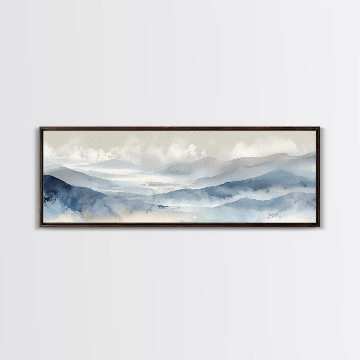 Simple Mountain Layers Canvas Print, Waiting Room Art, Digital Art Print, Waiting Room Decor, Watercolor Art, Calm, WRA-3x1-6