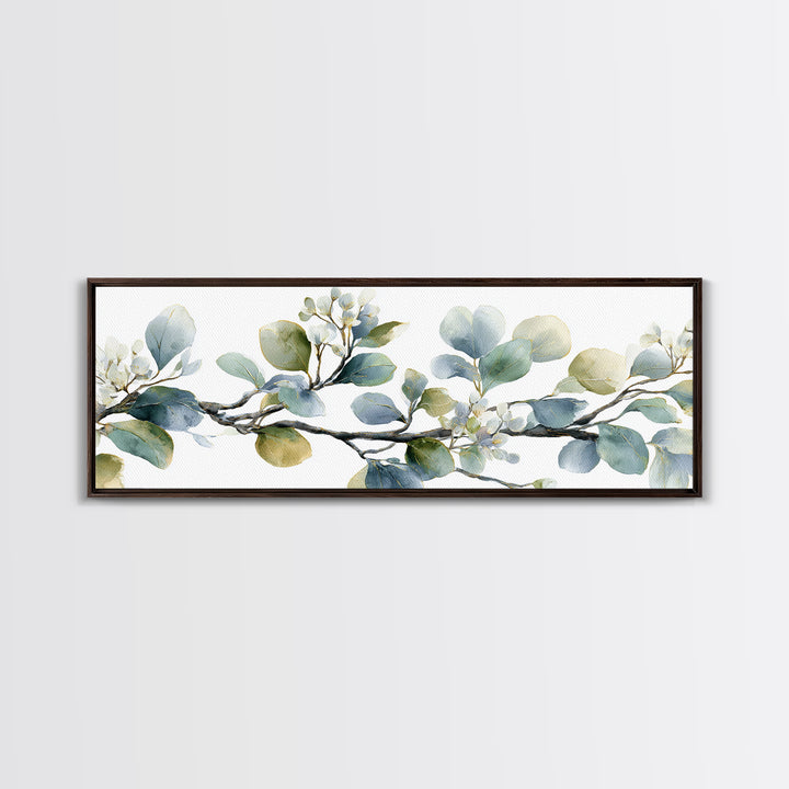 Neutral Botanical Branch Framed Canvas Print, Waiting Room Art, Bedroom Decor, Waiting Room Decor, Fine Art, Calm, Abstract, WRA-3x1-67