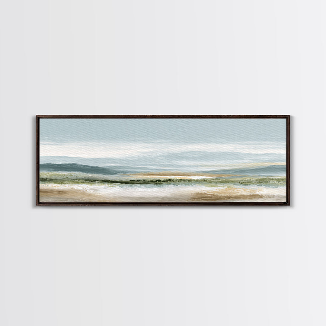 Calming Landscape with Open Sky and Gentle Framed Canvas Print, Waiting Room Art, Fine Art, Waiting Room Decor, Calm, WRA-3x1-89
