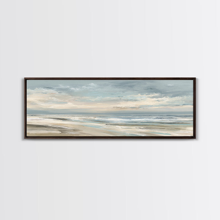 Coastal Horizon with Pale Sand and Water Canvas Print, Waiting Room Art, Gallery Decor, Waiting Room Decor, Fine Art, Calm, WRA-3x1-97