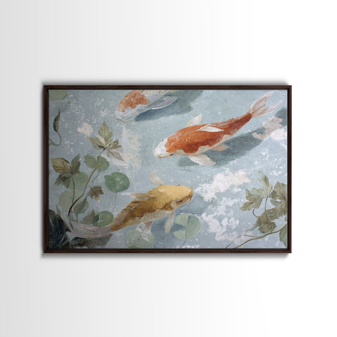 Gentle Koi Fish Framed Canvas Print, Waiting Room Art, Printable Wall Art, Waiting Room Decor, Calm, Office Wall Decor, WRA-3x2-2