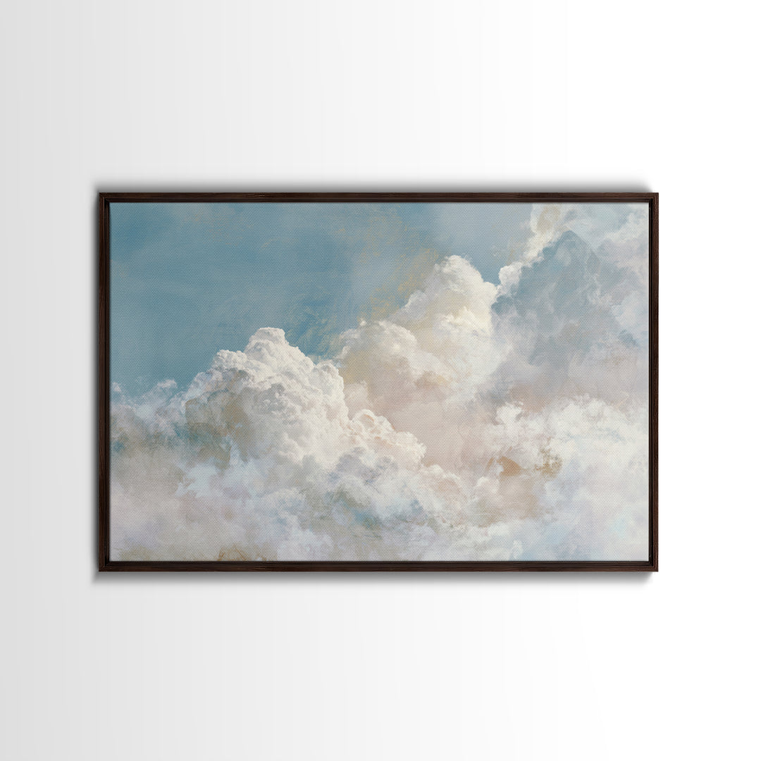 Large Cloudscape with Hopeful Light Framed Canvas Print, Waiting Room Art, Bauhaus Print, Waiting Room Decor, Fine Art, Calm, WRA-3x2-20
