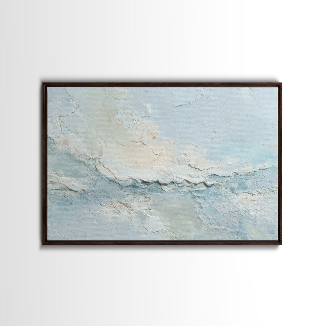 Light Marble Texture Abstract Framed Canvas Print, Waiting Room Art, Wall Sculpture, Waiting Room Decor, Abstract Art, Calm, WRA-3x2-28