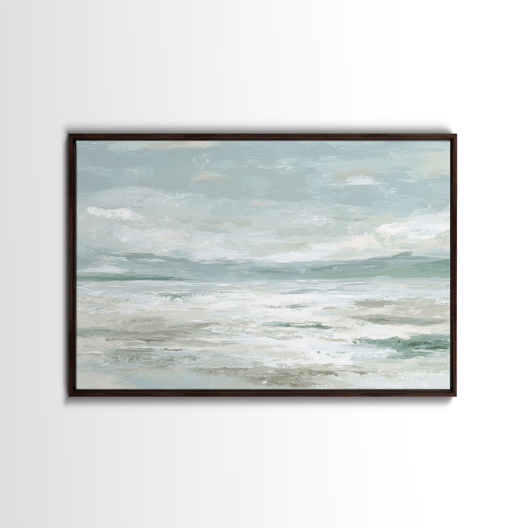 Coastal Horizon with Pale Sand and Water Canvas Print, Waiting Room Art, Digital Art Print, Waiting Room Decor, Fine Art, Calm, WRA-3x2-37