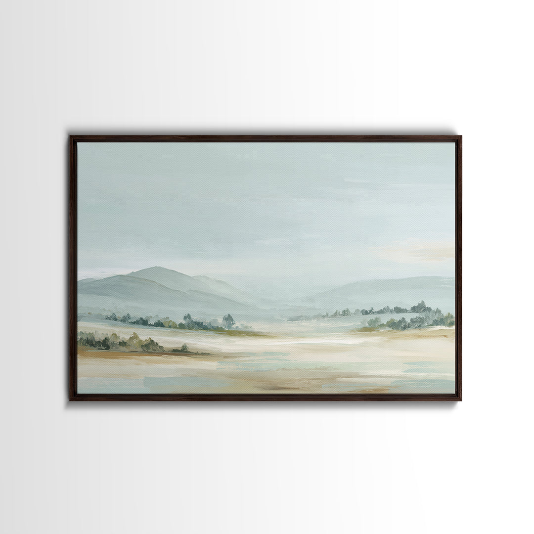 Calming Landscape with Open Sky and Gentle Framed Canvas Print, Waiting Room Art, Gallery Decor, Waiting Room Decor, Calm, WRA-3x2-77