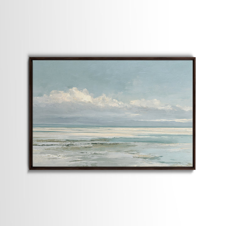 Coastal Horizon with Pale Sand and Water Canvas Print, Waiting Room Art, Dental Office Decor, Waiting Room Decor, Calm, WRA-3x2-85