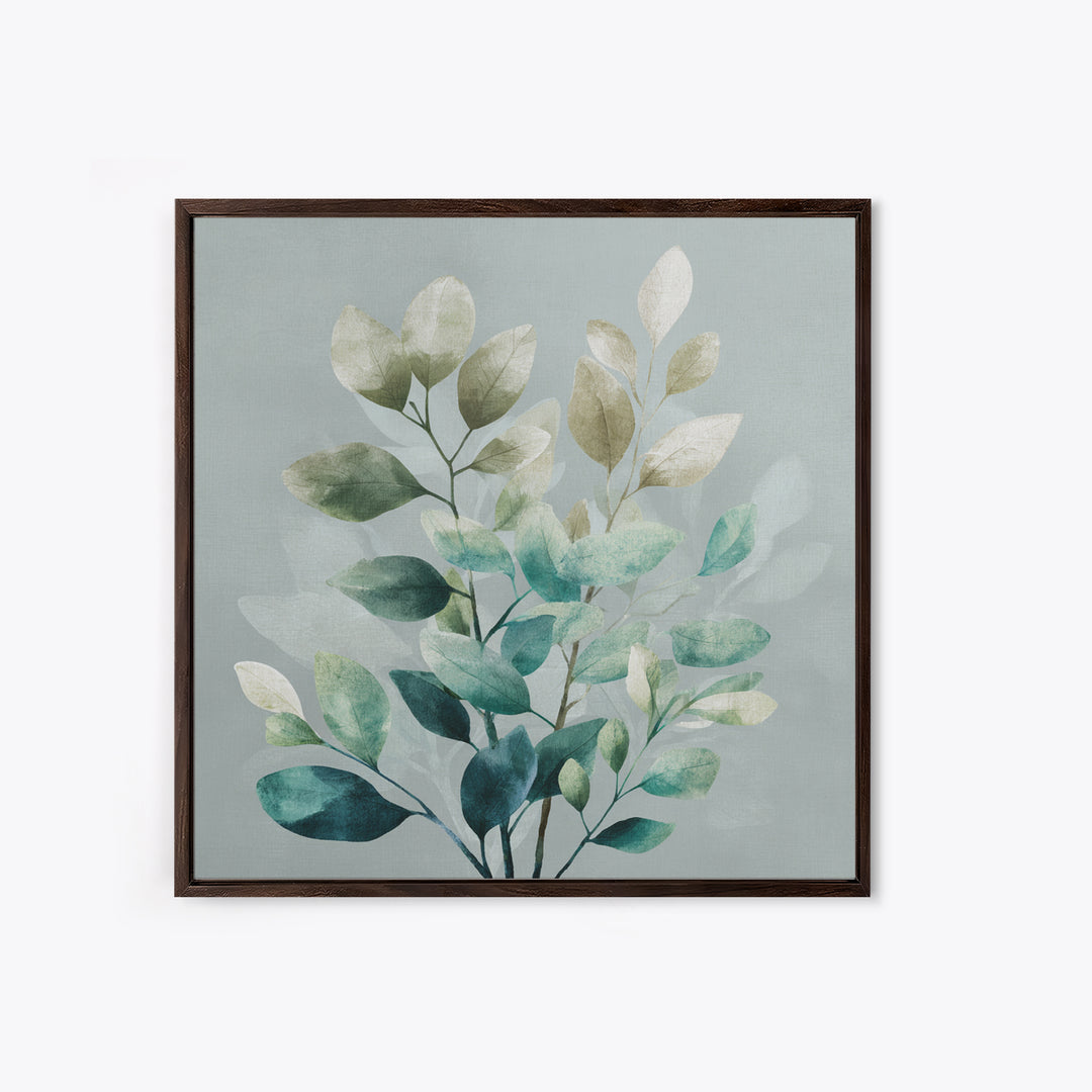 Sage Green Botanical Branch Study Canvas Print, Yoga Studio Art, Spiritual Wall Art, Yoga Studio Decor, Fine Art, Balance, YSA-1x1-17