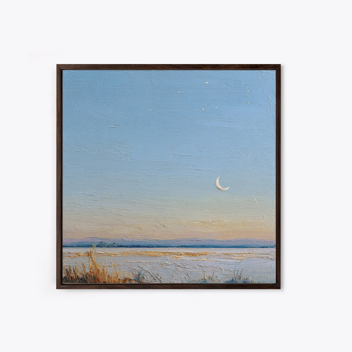 Crescent Moon and Stars Canvas Print, Yoga Studio Art, Nature Prints, Yoga Studio Decor, Fine Art, Balance, Boho Wall Hanging, YSA-1x1-18