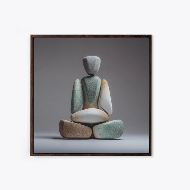 Seated Meditation Figure Canvas Print, Yoga Studio Art, Neutral Decor, Yoga Studio Decor, Oil Painting, Balance, Home Decor, YSA-1x1-49