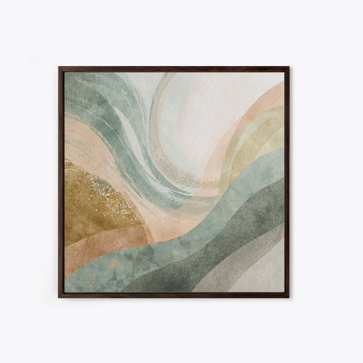 Abstract Breath Waves Framed Canvas Print, Yoga Studio Art, Modern Decor, Yoga Studio Decor, Fine Art, Balance, Art Print, YSA-1x1-79