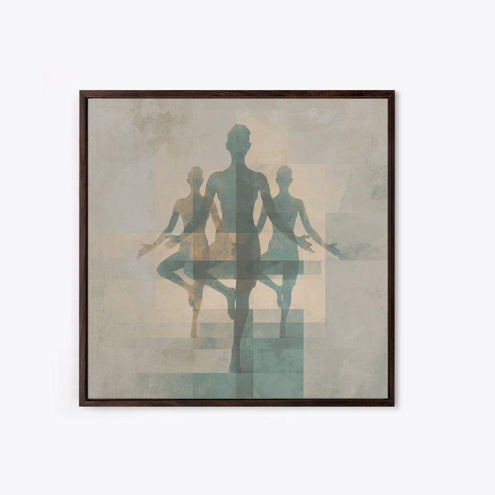 Sun Salutation Silhouette Sequence Without Text Canvas Print, Yoga Studio Art, Wall Art Print, Yoga Studio Decor, Balance, YSA-1x1-8