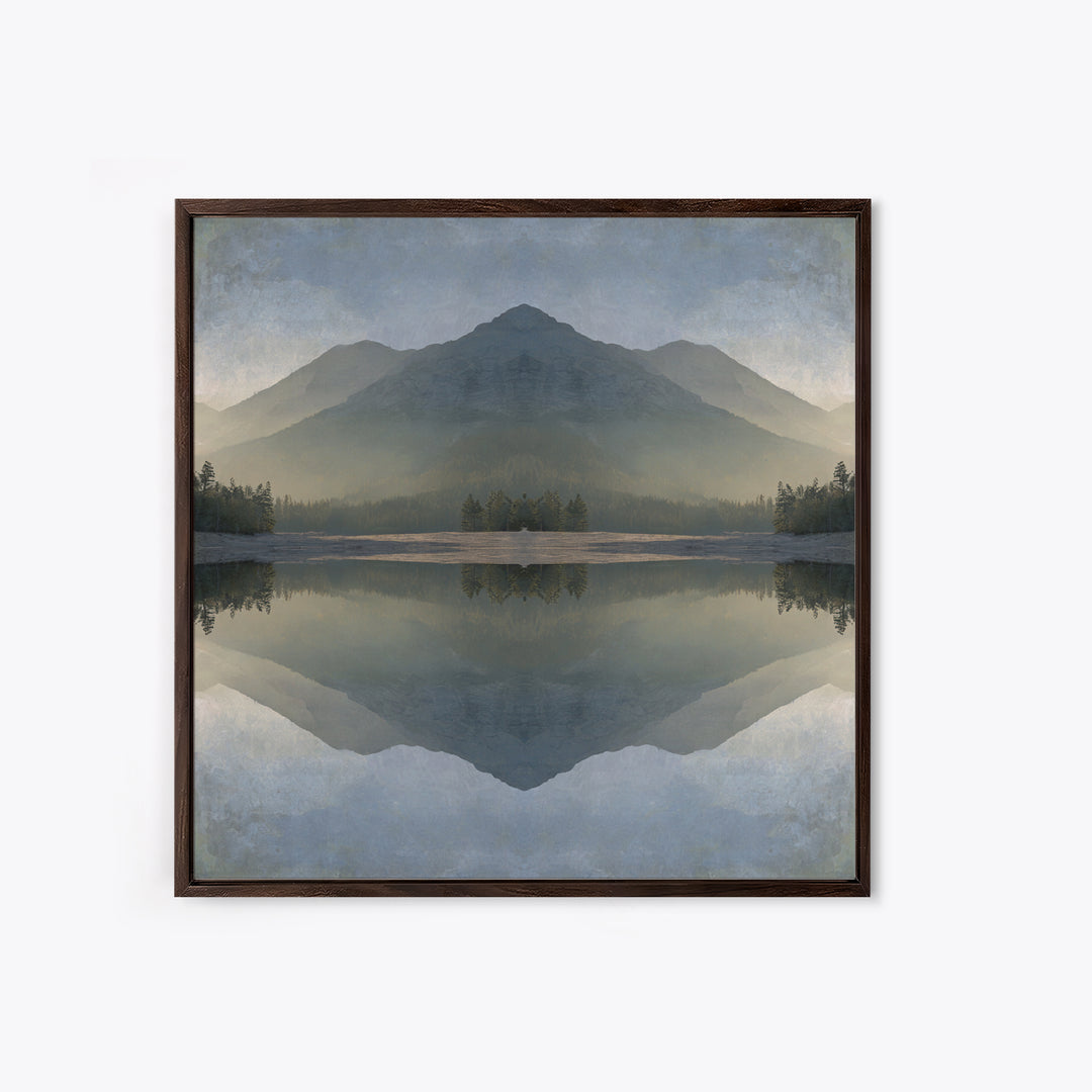 Sunrise Mountain Lake Reflection Canvas Print, Yoga Studio Art, Southwest Decor, Yoga Studio Decor, Fine Art, Balance, YSA-1x1-92