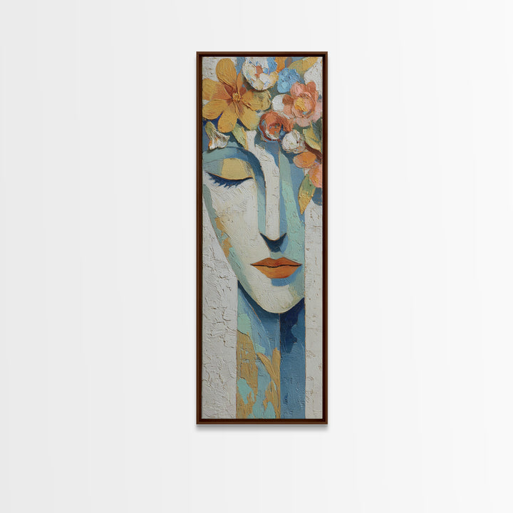 Closed Eye Face Canvas Print, Yoga Studio Art, Yoga Studio Decor, Watercolor Art, Balance, Wall Art Printable, YSA-1x3-25