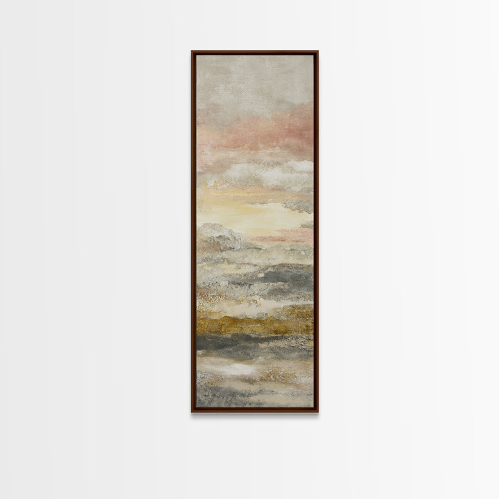 Mandala in Soft Earth Tones Framed Canvas Print, Yoga Studio Art, Boho Decor, Yoga Studio Decor, Oil Painting, Balance, YSA-1x3-45